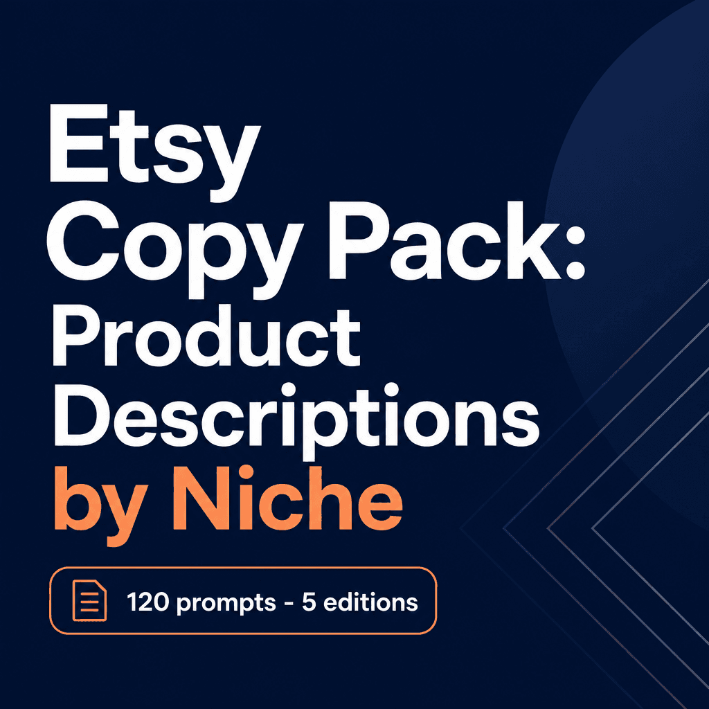 Etsy Copy Pack: Product Descriptions by Niche